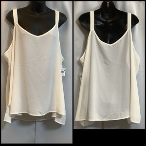 Mod Lusive Tank Women’s Size 2X Bubble Crepe Cream